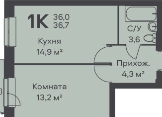 1-комнатная квартира на продажу, 36.7 м2, Пермский край