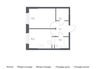 Продам 1-комнатную квартиру, 32.9 м2, Москва, жилой комплекс Эко Бунино, 14.2