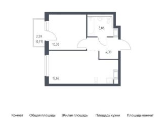 Продам однокомнатную квартиру, 35.1 м2, Ленинградская область
