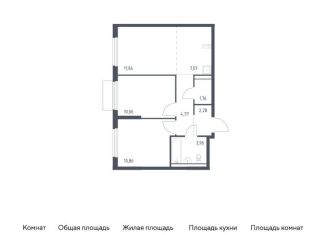 Продаю двухкомнатную квартиру, 52.2 м2, Московская область