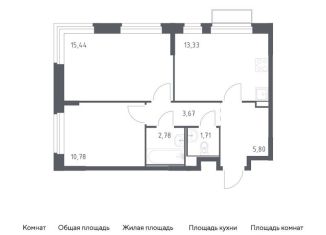 Продаю двухкомнатную квартиру, 53.5 м2, Москва, жилой комплекс Квартал Марьино, к2