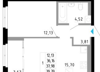 Продается однокомнатная квартира, 38 м2, Екатеринбург, Походная улица, 12, метро Ботаническая