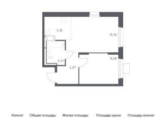 1-комнатная квартира на продажу, 40.3 м2, Московская область, жилой комплекс Томилино Парк, к5.4