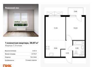 1-комнатная квартира на продажу, 37 м2, городской посёлок Янино-1, ЖК Янинский Лес, жилой комплекс Янинский Лес, 9