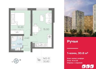 1-комнатная квартира на продажу, 30.8 м2, Санкт-Петербург, ЖК Ручьи