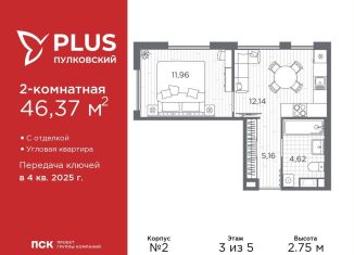 Продается однокомнатная квартира, 33.9 м2, Санкт-Петербург, Московский район