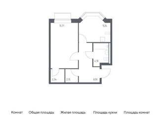1-комнатная квартира на продажу, 41.7 м2, Москва, метро Кантемировская