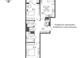 Продажа 2-комнатной квартиры, 64.7 м2, Санкт-Петербург, Измайловский бульвар, 9, метро Балтийская