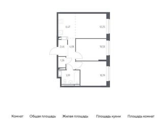 2-комнатная квартира на продажу, 51.8 м2, поселение Кокошкино, жилой комплекс Новое Внуково, к20