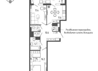 Продаю 2-комнатную квартиру, 62.3 м2, Санкт-Петербург, Измайловский бульвар, 9, муниципальный округ Измайловское