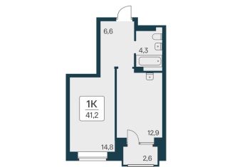 1-комнатная квартира на продажу, 41.2 м2, Новосибирская область