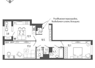 Продается двухкомнатная квартира, 66 м2, Санкт-Петербург, Измайловский бульвар, 9, ЖК Галактика