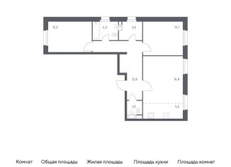 Двухкомнатная квартира на продажу, 69 м2, деревня Столбово, проспект Куприна, 30к9