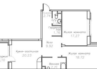 Продам двухкомнатную квартиру, 83.9 м2, село Ангелово, жилой комплекс Ангелово-Резиденц, 59