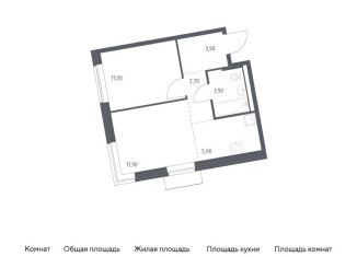 Продаю 1-комнатную квартиру, 39.3 м2, Москва