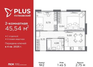 Продаю двухкомнатную квартиру, 45.5 м2, Санкт-Петербург