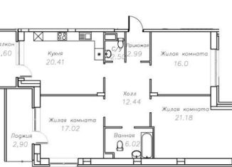 Продам 3-комнатную квартиру, 103.4 м2, село Ангелово, ЖК Ангелово-Резиденц, жилой комплекс Ангелово-Резиденц, 59