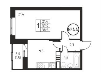 Продам 1-комнатную квартиру, 38.5 м2, Московская область