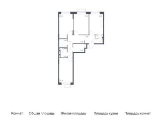 Продам 3-комнатную квартиру, 78 м2, поселение Кокошкино, жилой комплекс Новое Внуково, к17