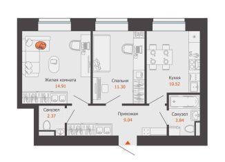 Продаю 2-ком. квартиру, 52 м2, Ульяновск, жилой комплекс Центрополис, 9