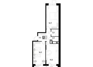 Продается 2-комнатная квартира, 63.6 м2, Омская область