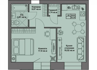 Продам 1-комнатную квартиру, 51 м2, Архангельская область