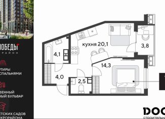 Продаю 1-комнатную квартиру, 48.8 м2, Краснодар, Прикубанский округ