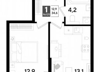 Продается 1-комнатная квартира, 34.6 м2, Краснодар, Прикубанский округ