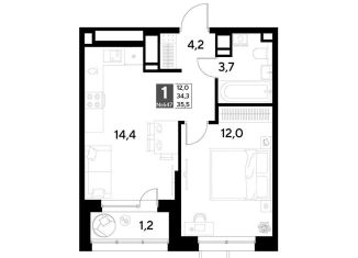 Продаю 1-ком. квартиру, 35.5 м2, Омская область