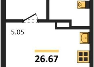 Продается квартира студия, 26.7 м2, Воронеж, Левобережный район