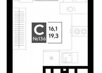 Продажа квартиры студии, 19.3 м2, Краснодар, Прикубанский округ
