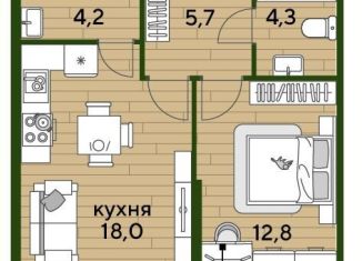 Продается 1-комнатная квартира, 45 м2, Краснодар, Прикубанский округ