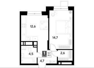 Продажа 1-комнатной квартиры, 39.1 м2, Омск, Ленинский округ