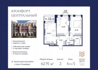 Продажа двухкомнатной квартиры, 62.9 м2, Санкт-Петербург