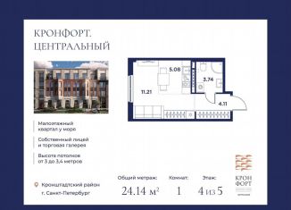 Квартира на продажу студия, 24.1 м2, Санкт-Петербург