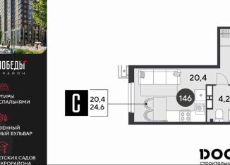 Продаю квартиру студию, 24.6 м2, Краснодар, Прикубанский округ