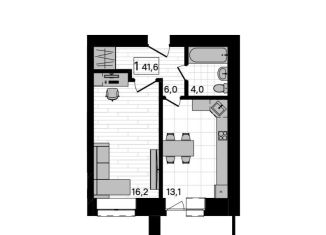 Продается 1-ком. квартира, 41.6 м2, село Чигири