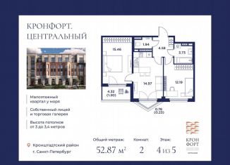 Продажа 2-ком. квартиры, 52.9 м2, Санкт-Петербург