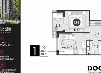 Продается однокомнатная квартира, 38.6 м2, Краснодар, Прикубанский округ