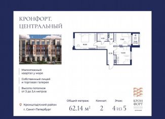 Продажа двухкомнатной квартиры, 62.1 м2, Санкт-Петербург