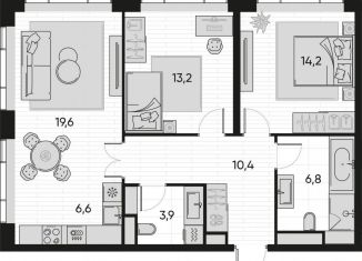 Продажа 2-ком. квартиры, 74.7 м2, Москва