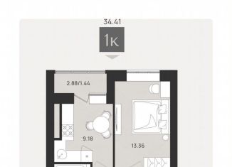 1-ком. квартира на продажу, 34.4 м2, Калининград