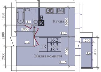 Продается 1-комнатная квартира, 38.7 м2, Иваново