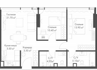 Продается 2-комнатная квартира, 63 м2, Москва, Ленинградский проспект, вл8, метро Белорусская