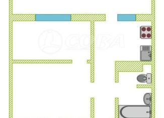 Продается 2-ком. квартира, 41 м2, Тюмень, улица Федюнинского, 54, Восточный округ