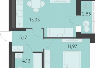 Однокомнатная квартира на продажу, 39.5 м2, Екатеринбург, улица Академика Парина, 27