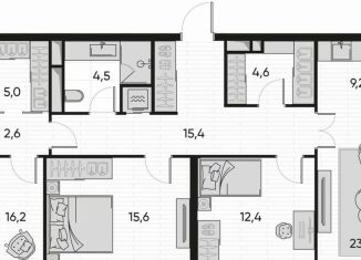 Продам 3-комнатную квартиру, 116.5 м2, Москва