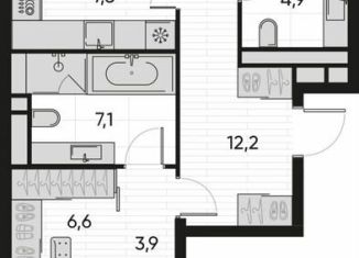 2-ком. квартира на продажу, 89.1 м2, Москва