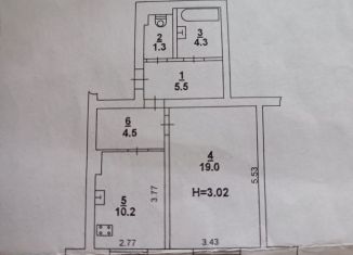 Продажа 1-ком. квартиры, 44.8 м2, Ростов-на-Дону, улица Туполева, 9/2