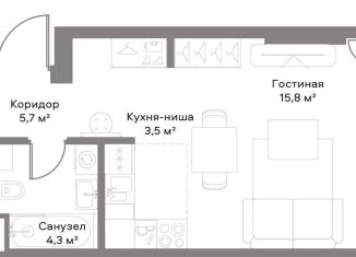 Продаю квартиру студию, 29 м2, Москва, Ленинградский проспект, вл8, метро Белорусская